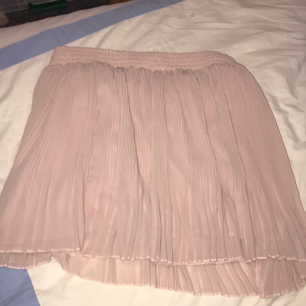 Pink chiffon mini skirt